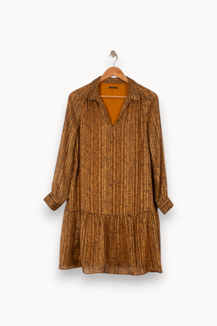 Robe Courte Marron et Noir - Taille S/36 de la marque IKKS | PARAD55202 - Vendu par Paradigme - Image 2