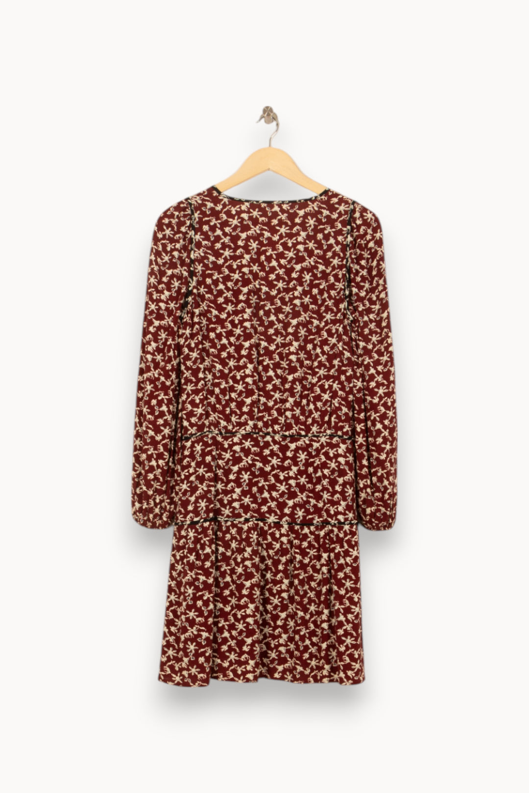 Robe Fleurie Bordeaux et Écru - Taille M/38 de la marque ba&sh | PARAD55206 - Vendu par Paradigme - Image 4