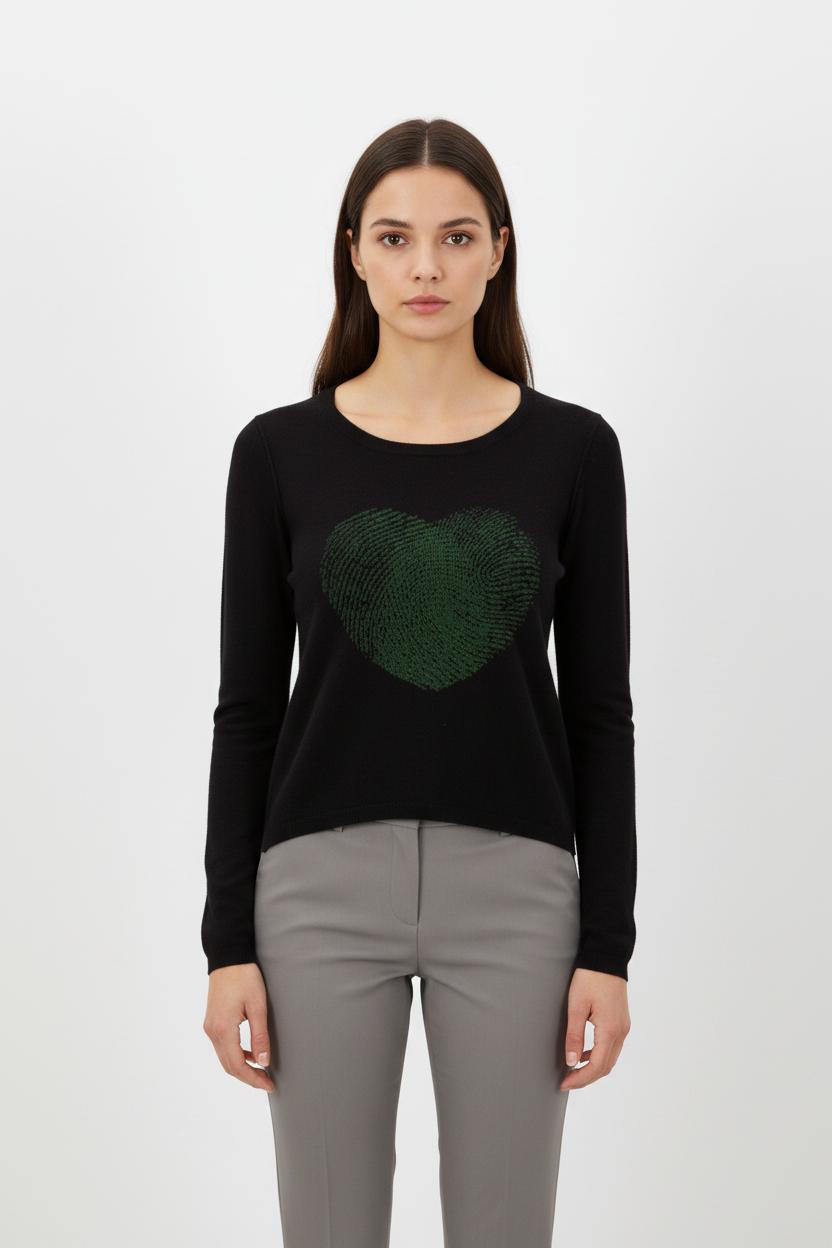 Pull Noir et Vert - Taille S/36