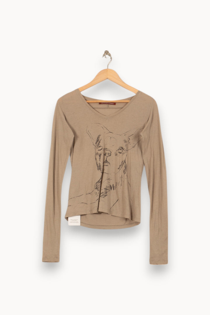 T-shirt Manches Longues Beige - Taille S/36 de la marque Comptoir des Cotonniers | PARAD55208 - Vendu par Paradigme - Image 2