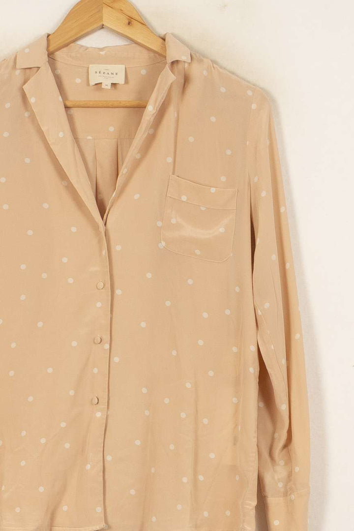 Chemise Rose à Pois Blancs - Taille S/36 de la marque Sézane | PARAD55215 - Vendu par Paradigme - Image 3