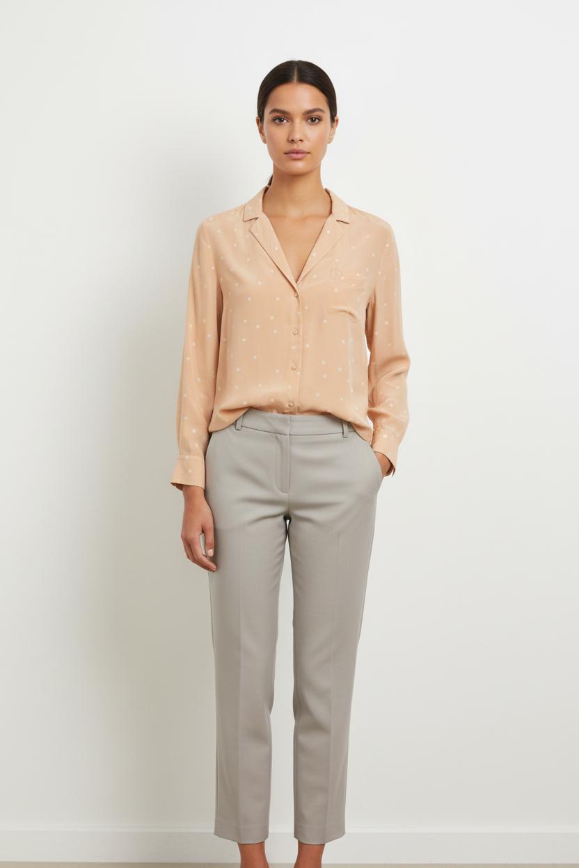 Chemise Rose à Pois Blancs - Taille S/36