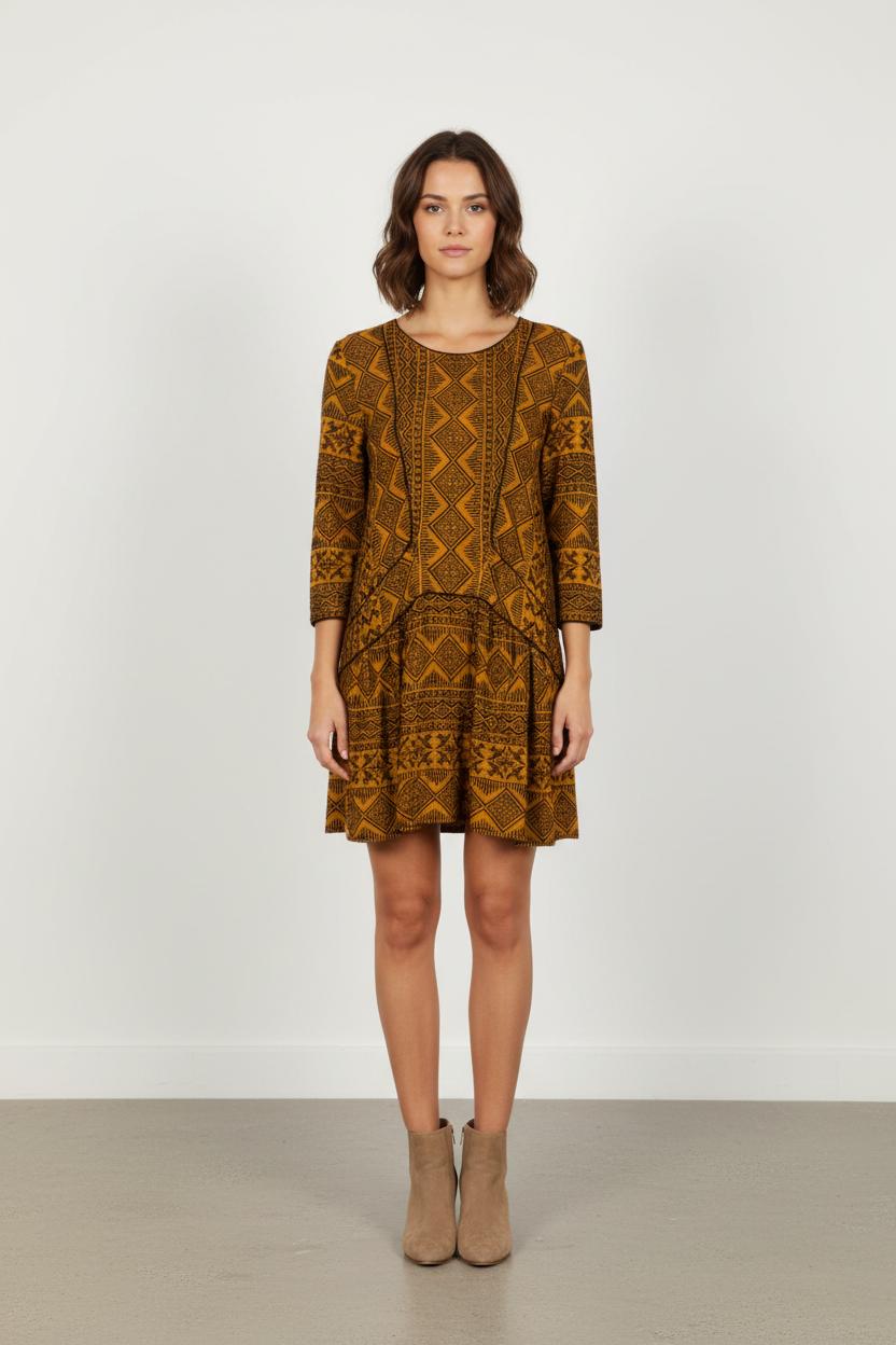 Robe Courte Orange et Noire - Taille M/38