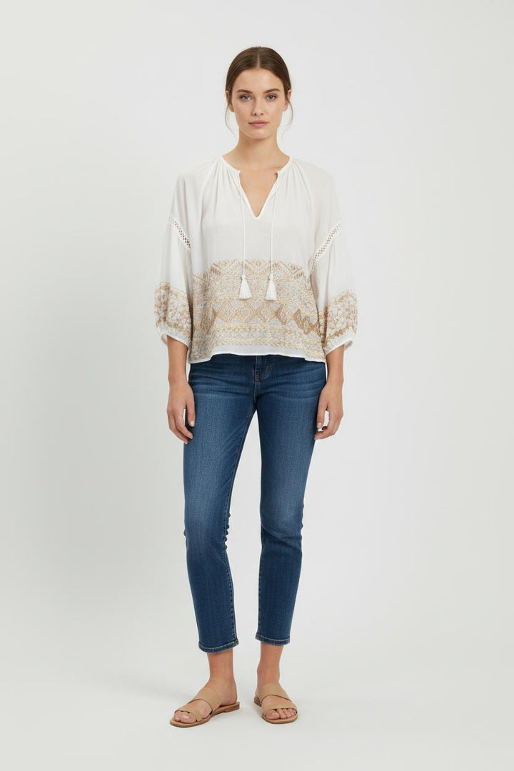 Blouse Blanche et Beige - Taille L/40 de la marque Liu Jo | PARAD55218 - Vendu par Paradigme - Image 1