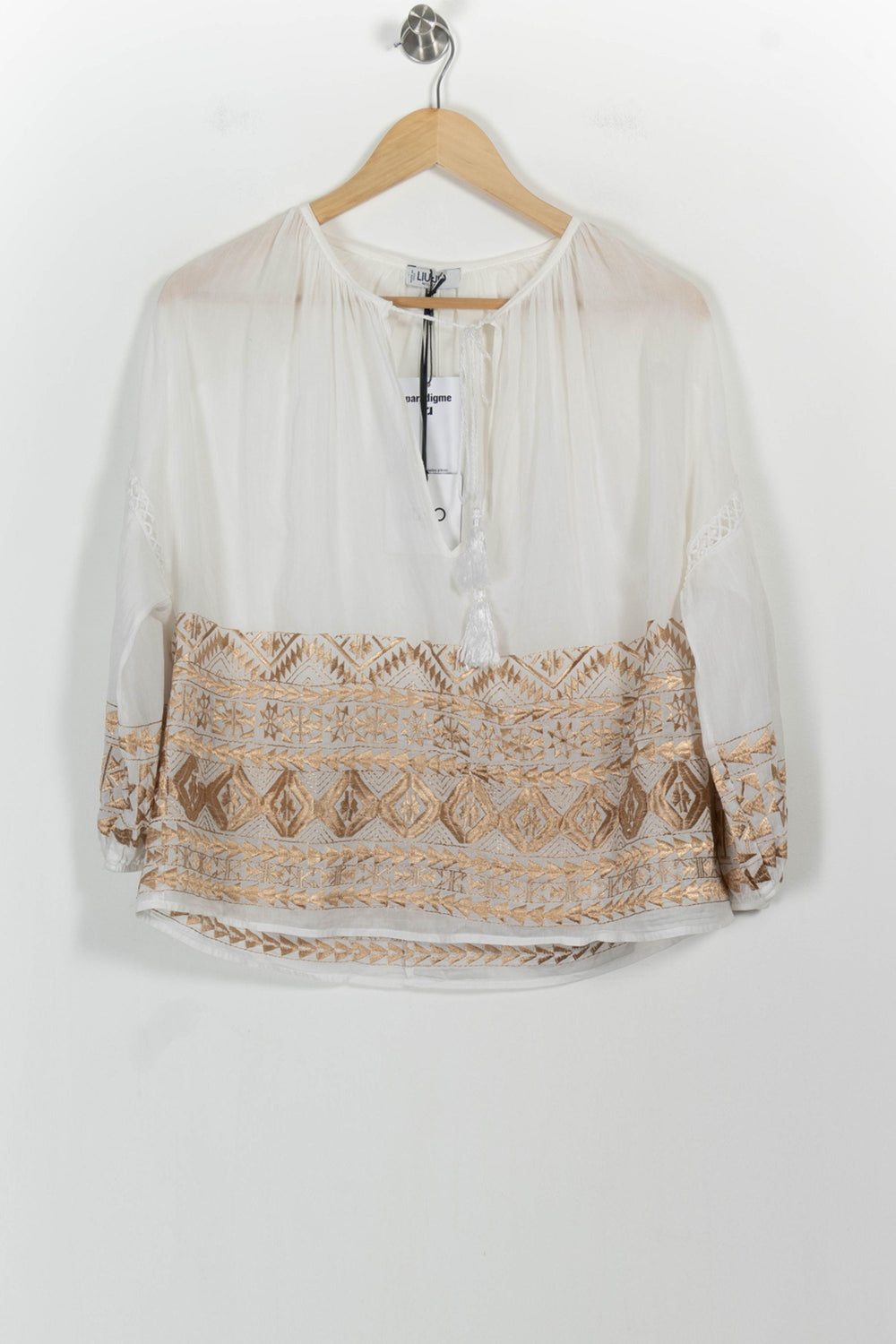 Blouse Blanche et Beige - Taille L/40 de la marque Liu Jo | PARAD55218 - Vendu par Paradigme - Image 2