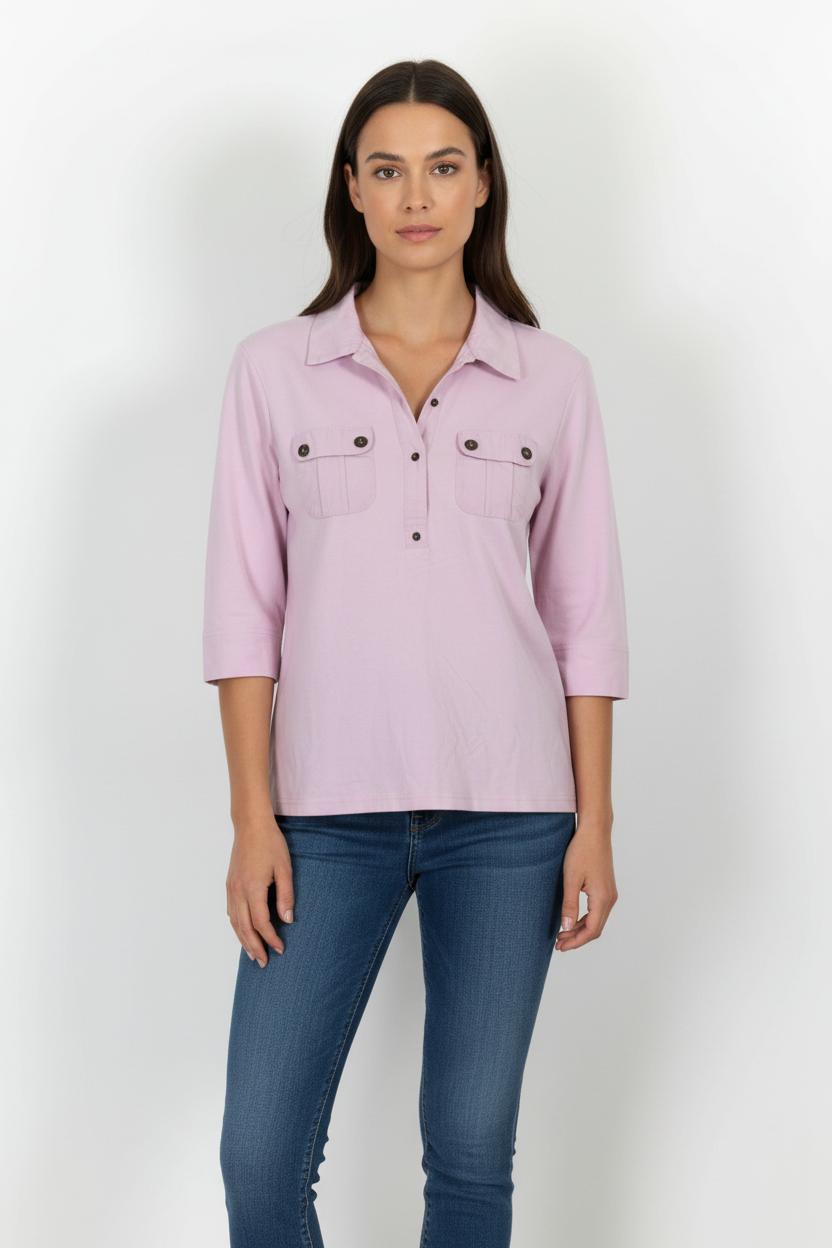 Chemise Polo Rose - Taille XXXL/46 de la marque Saint James | PARAD55244 - Vendu par Paradigme - Image 1