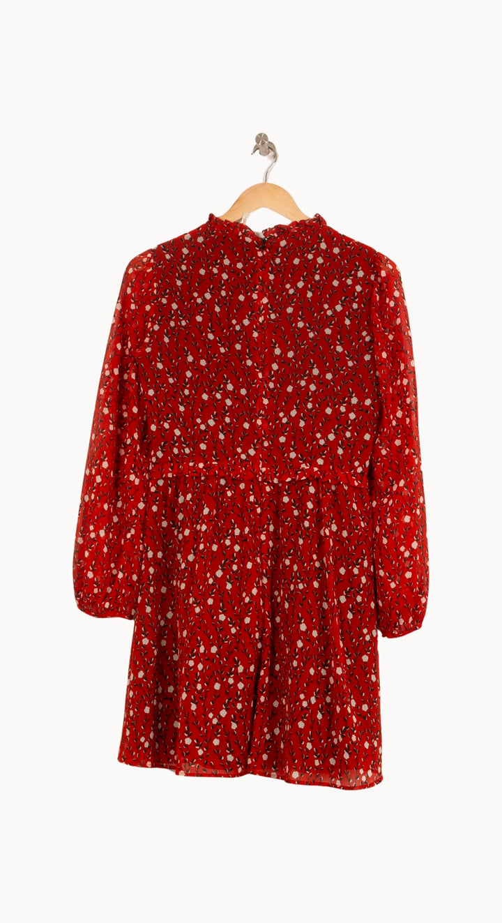 Robe Fleurie Rouge - Taille S/36 de la marque I.Code | PARAD55245 - Vendu par Paradigme - Image 4