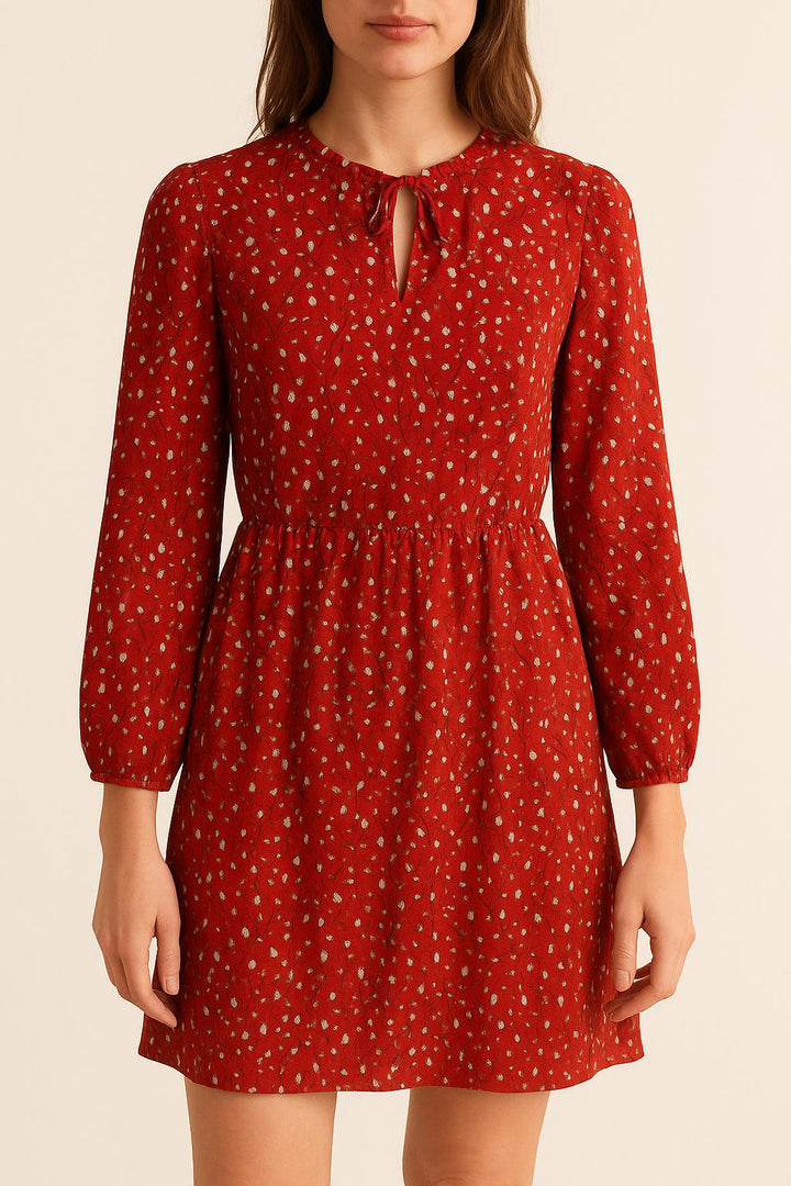 Robe Fleurie Rouge - Taille S/36 de la marque I.Code | PARAD55245 - Vendu par Paradigme - Image 1