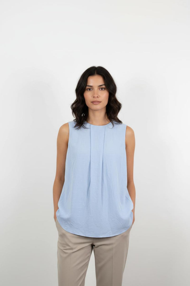 Blouse Sans Manches Bleue - Taille S/36