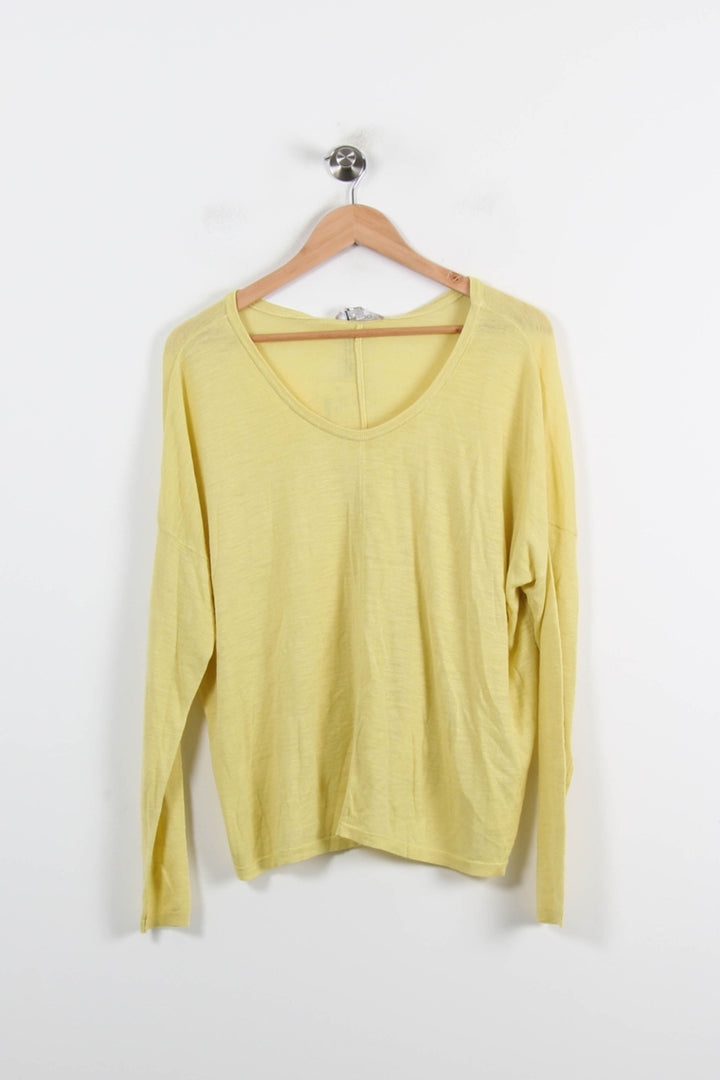 Pull Col Rond Jaune - Taille M/38 de la marque Maison Montagut | PARAD55289 - Vendu par Paradigme - Image 2