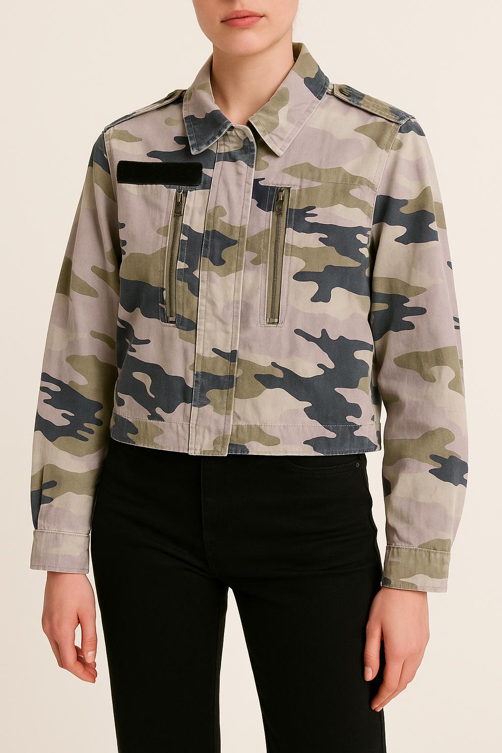 Veste Camouflage Verte Beige et Noire - Taille XS/34 de la marque Zadig&Voltaire | PARAD55302 - Vendu par Paradigme - Image 1