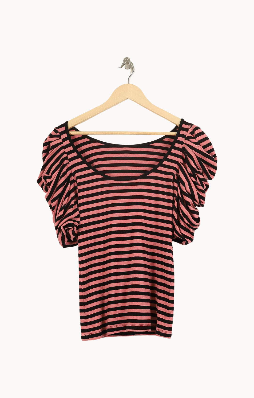 Top Rayé Rose et Noir - Taille L/40 de la marque Ganni | PARAD55304 - Vendu par Paradigme - Image 4