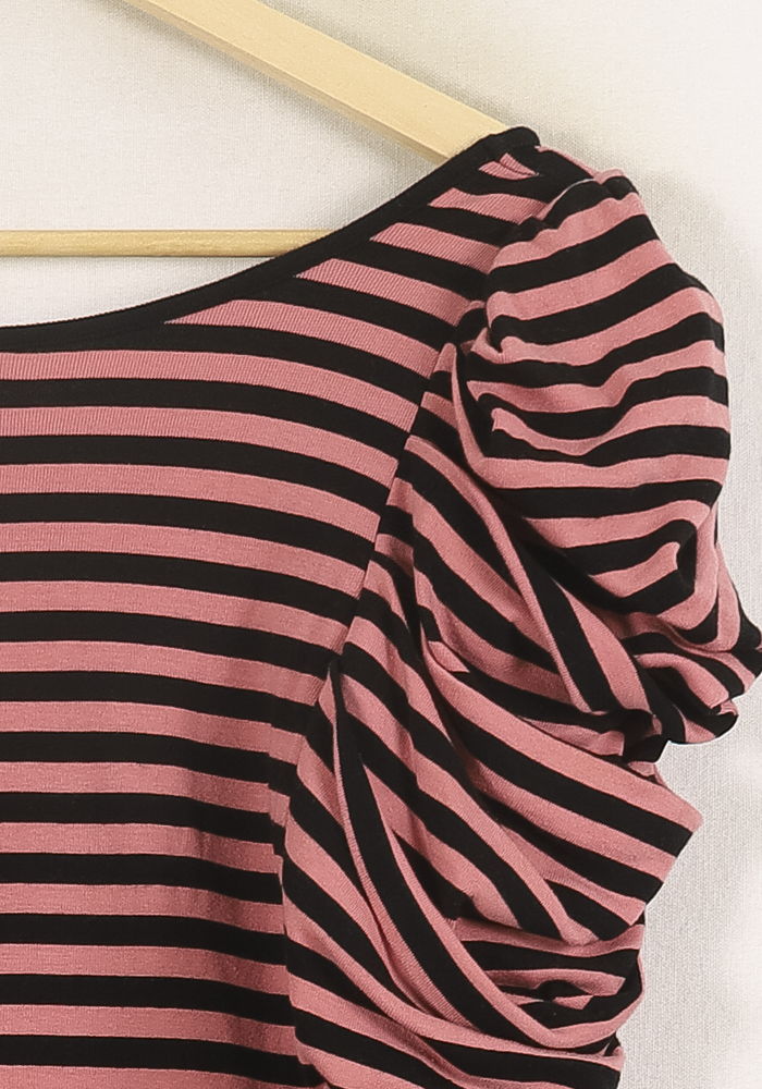 Top Rayé Rose et Noir - Taille L/40 de la marque Ganni | PARAD55304 - Vendu par Paradigme - Image 3