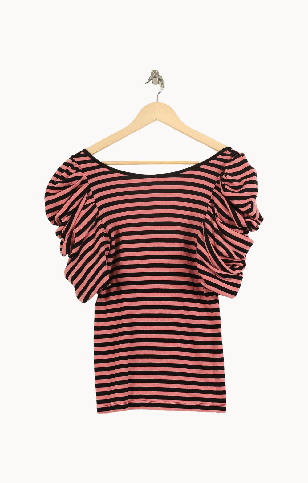Top Rayé Rose et Noir - Taille L/40 de la marque Ganni | PARAD55304 - Vendu par Paradigme - Image 2