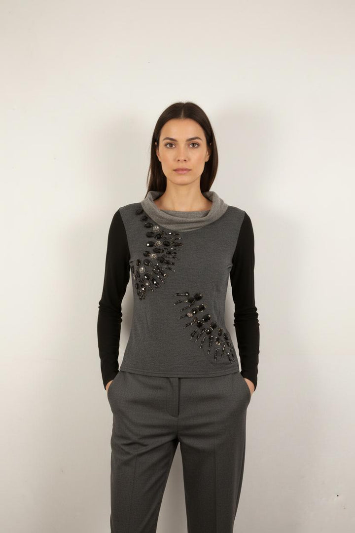 Pull Gris et Noir - Taille S/36