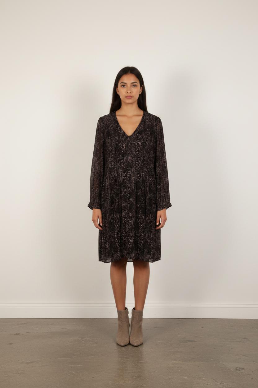 Robe Midi Noire et Rose - Taille L/40
