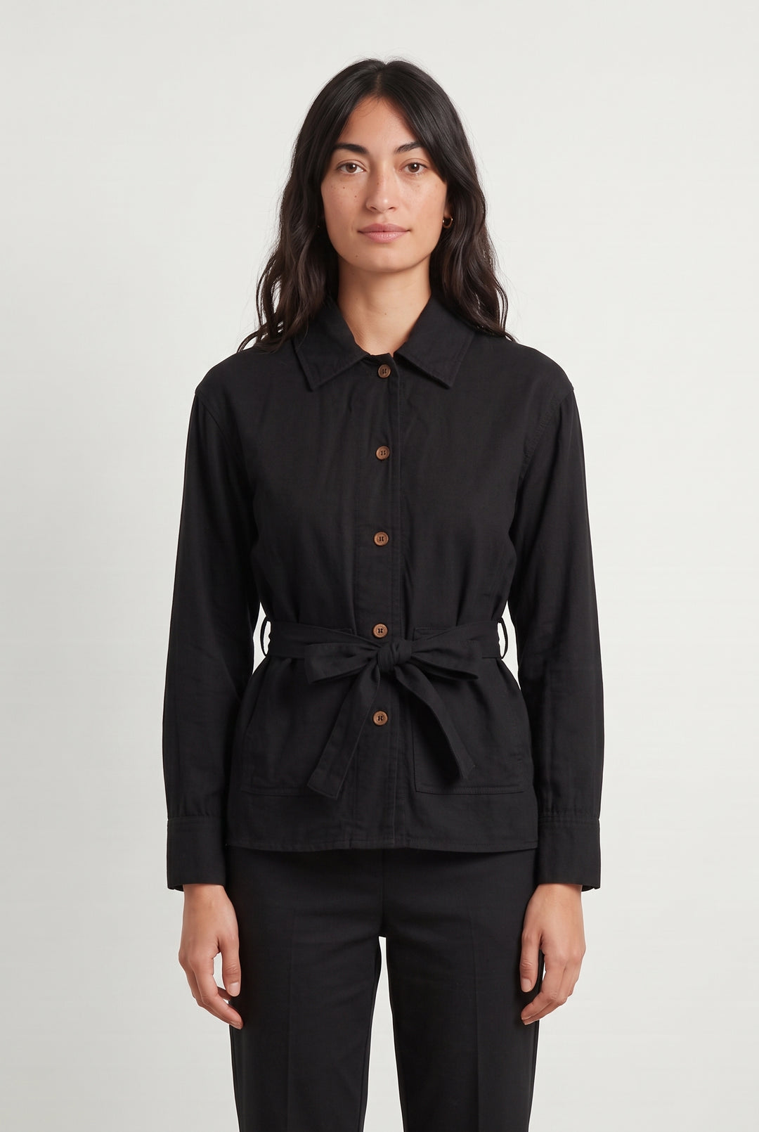 Chemise Ceinturée Noire - Taille S/36 de la marque Bizance | PARAD55317 - Vendu par Paradigme - Image 1