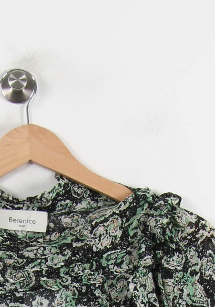Robe Imprimée Verte et Noire - Taille M/38 de la marque Bérénice | PARAD55329 - Vendu par Paradigme - Image 3