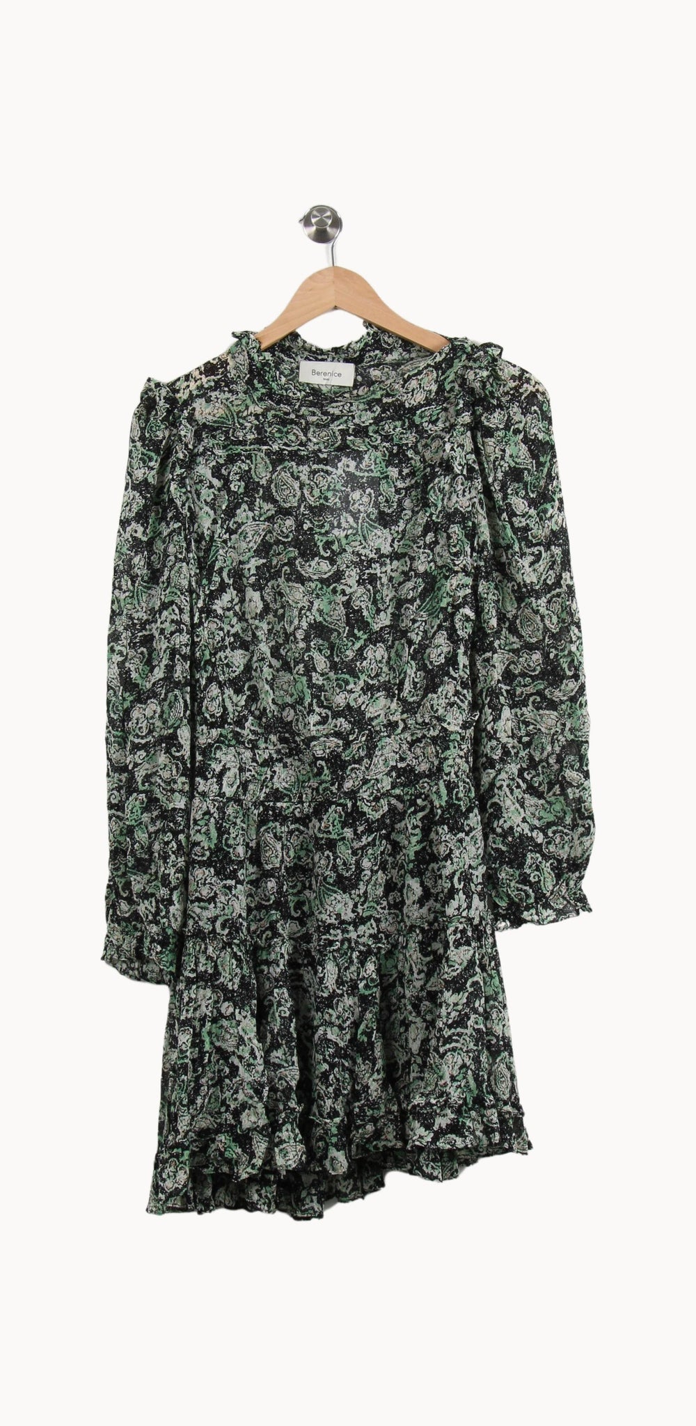 Robe Imprimée Verte et Noire - Taille M/38 de la marque Bérénice | PARAD55329 - Vendu par Paradigme - Image 2