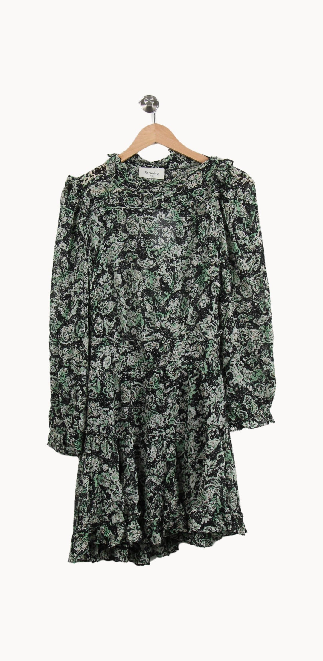 Robe Imprimée Verte et Noire - Taille M/38 de la marque Bérénice | PARAD55329 - Vendu par Paradigme - Image 2
