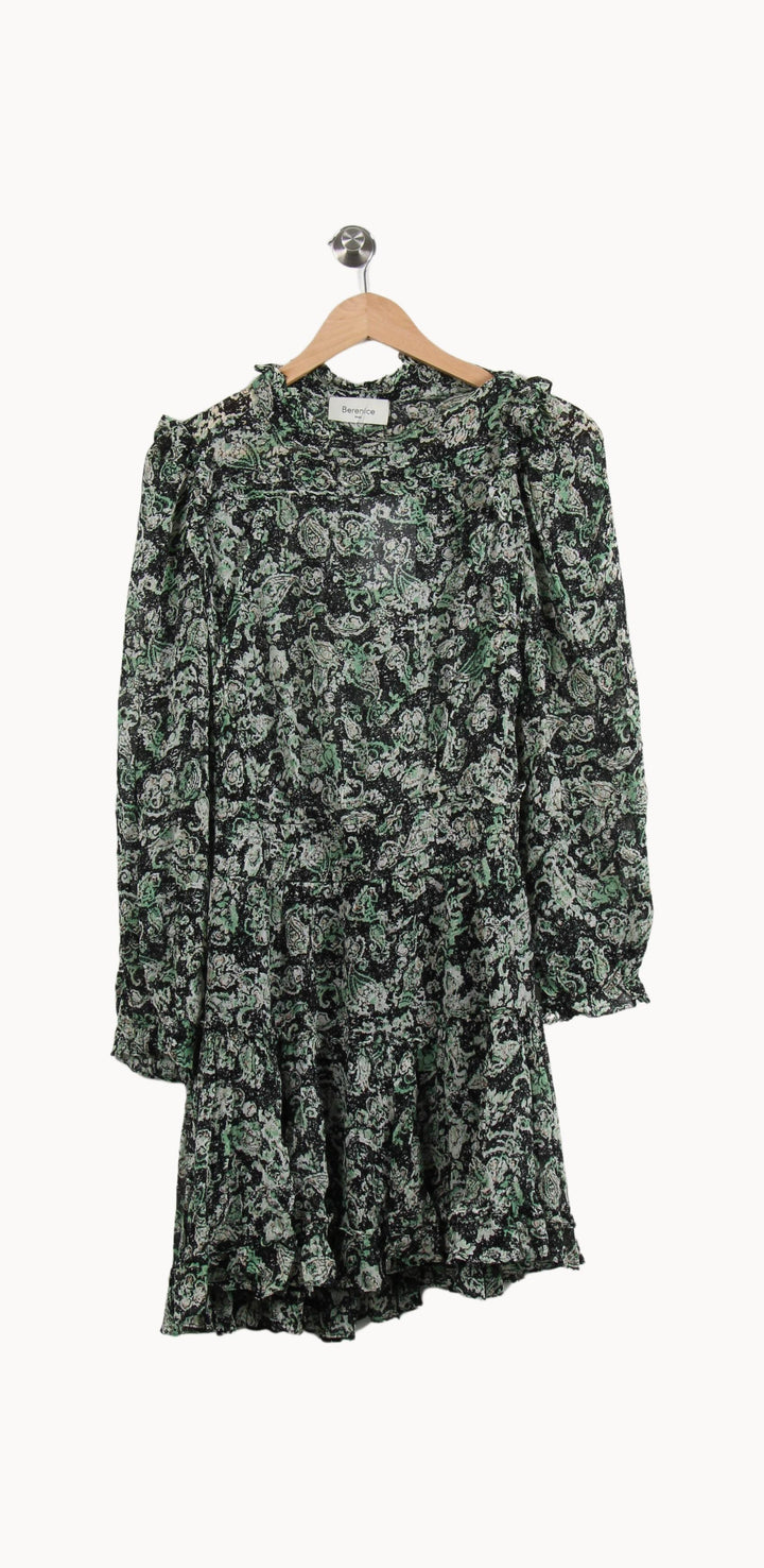 Robe Imprimée Verte et Noire - Taille M/38 de la marque Bérénice | PARAD55329 - Vendu par Paradigme - Image 2
