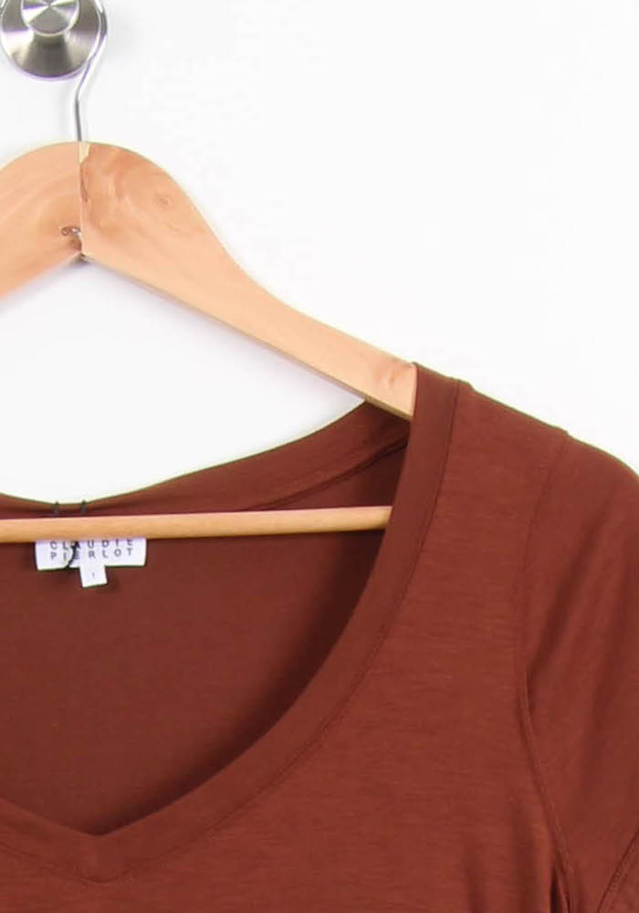Tee-shirt Marron - Taille S/36 de la marque Claudie Pierlot | PARAD55365 - Vendu par Paradigme - Image 3