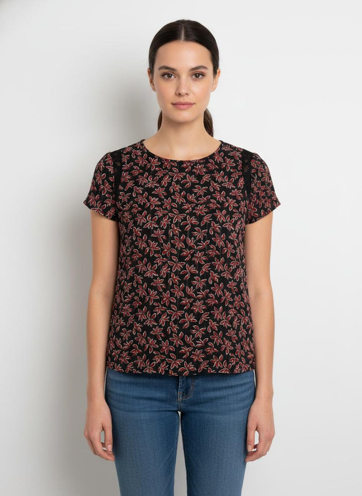 Blouse Noire et Rouge - Taille S/36