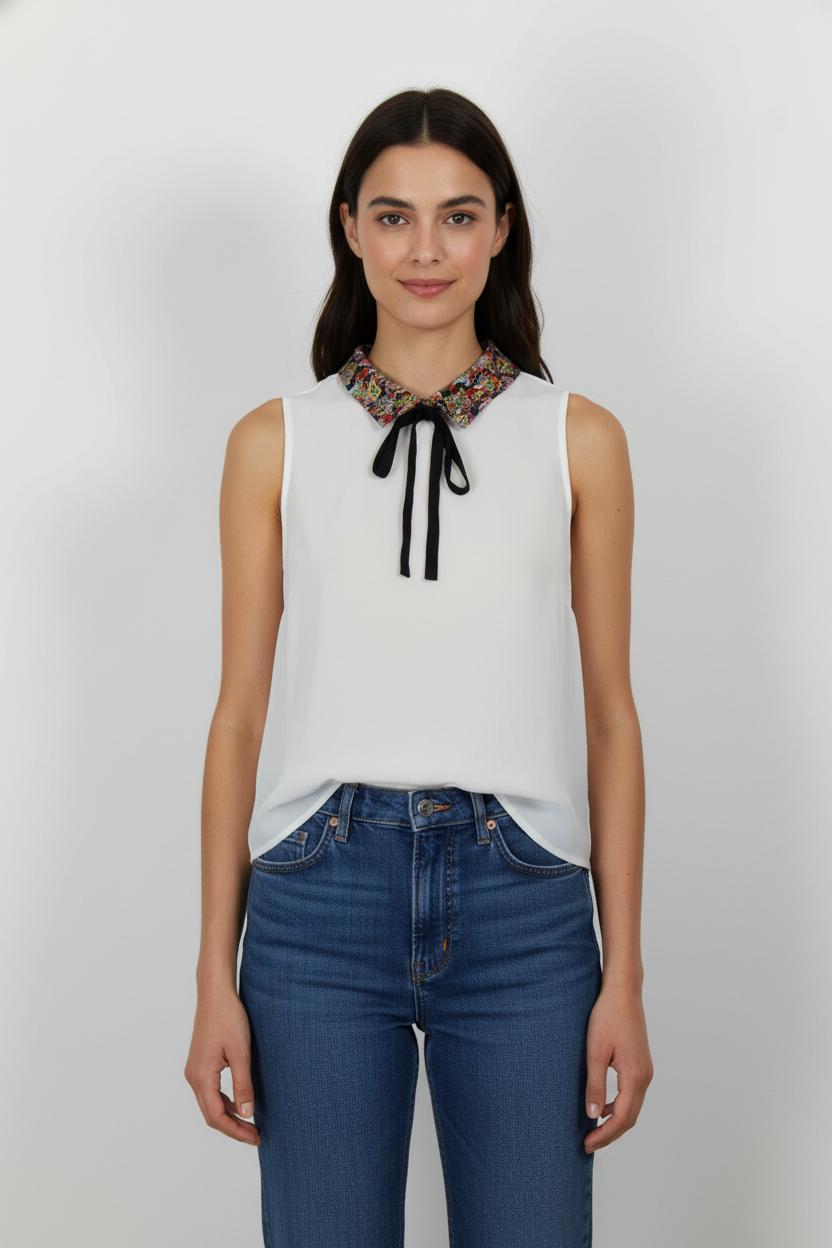 Débardeur Blanc et Noir - Taille S/36 de la marque Claudie Pierlot | PARAD55388 - Vendu par Paradigme - Image 1