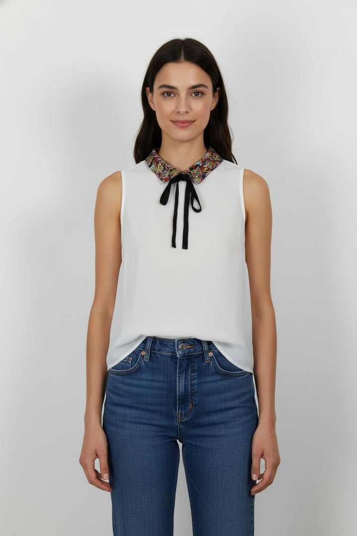 Débardeur Blanc et Noir - Taille S/36 de la marque Claudie Pierlot | PARAD55388 - Vendu par Paradigme - Image 1