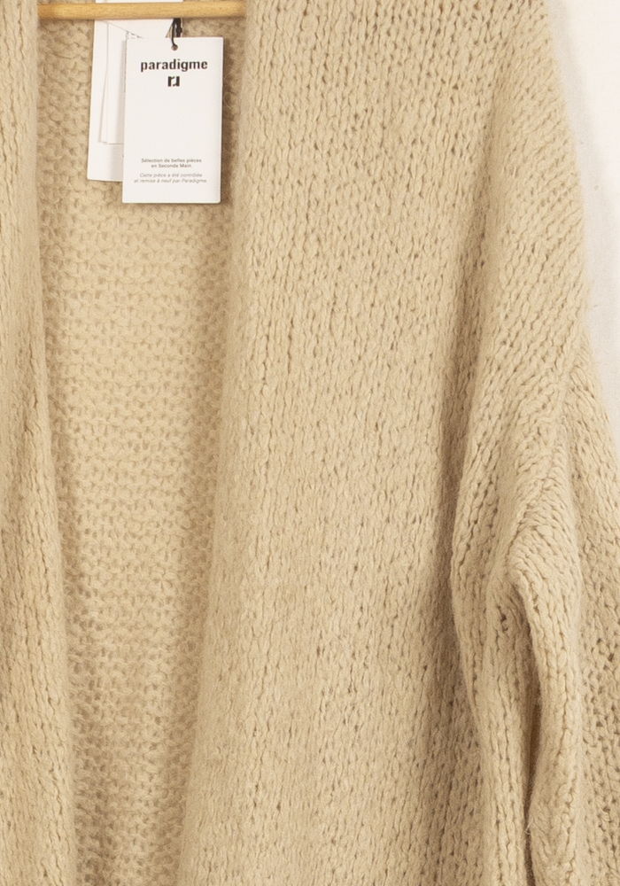 Cardigan Beige - Taille L/40 de la marque American Vintage | PARAD55411 - Vendu par Paradigme - Image 3
