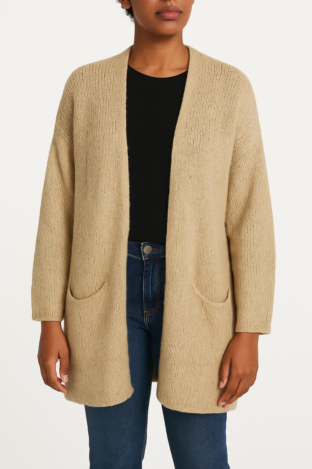 Cardigan Beige - Taille L/40 de la marque American Vintage | PARAD55411 - Vendu par Paradigme - Image 1