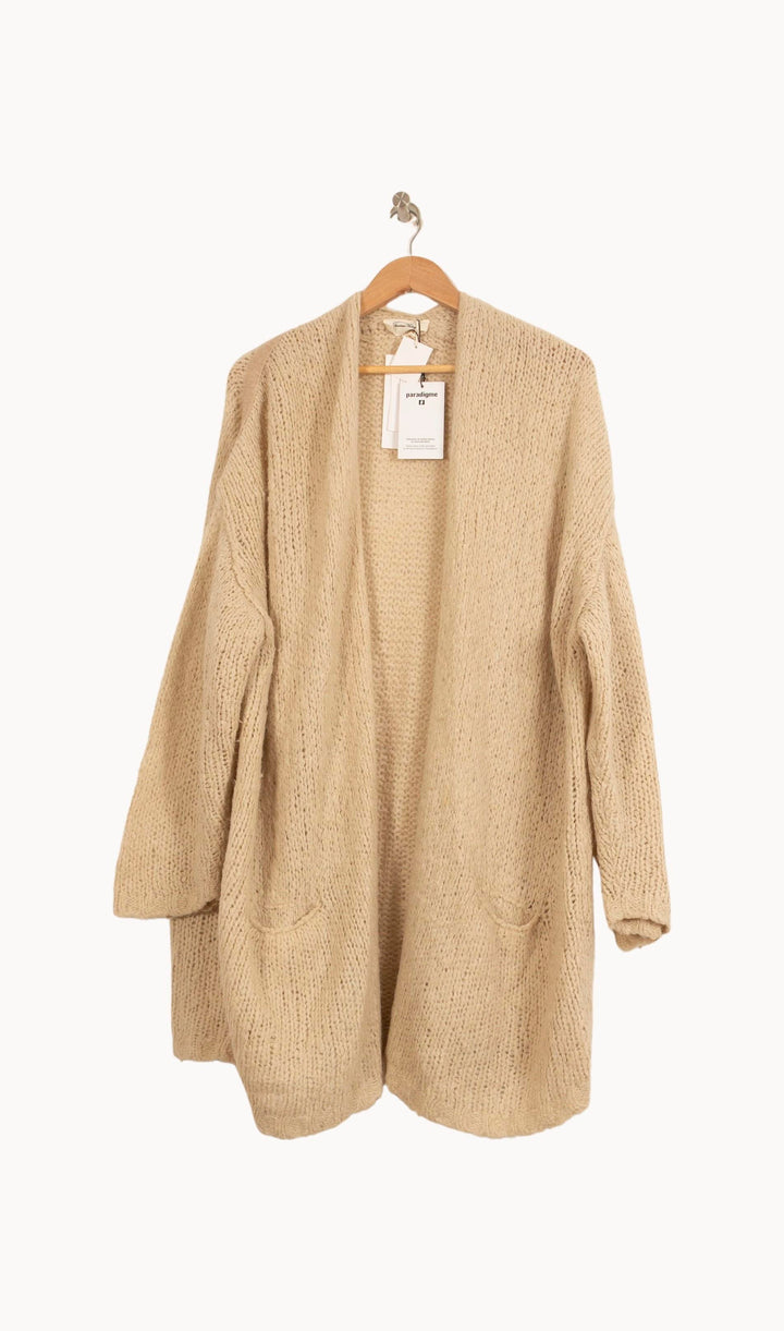 Cardigan Beige - Taille L/40 de la marque American Vintage | PARAD55411 - Vendu par Paradigme - Image 2