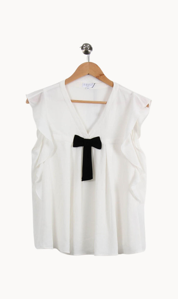 Blouse Blanche et Noire - Taille M/38 de la marque Claudie Pierlot | PARAD55443 - Vendu par Paradigme - Image 2