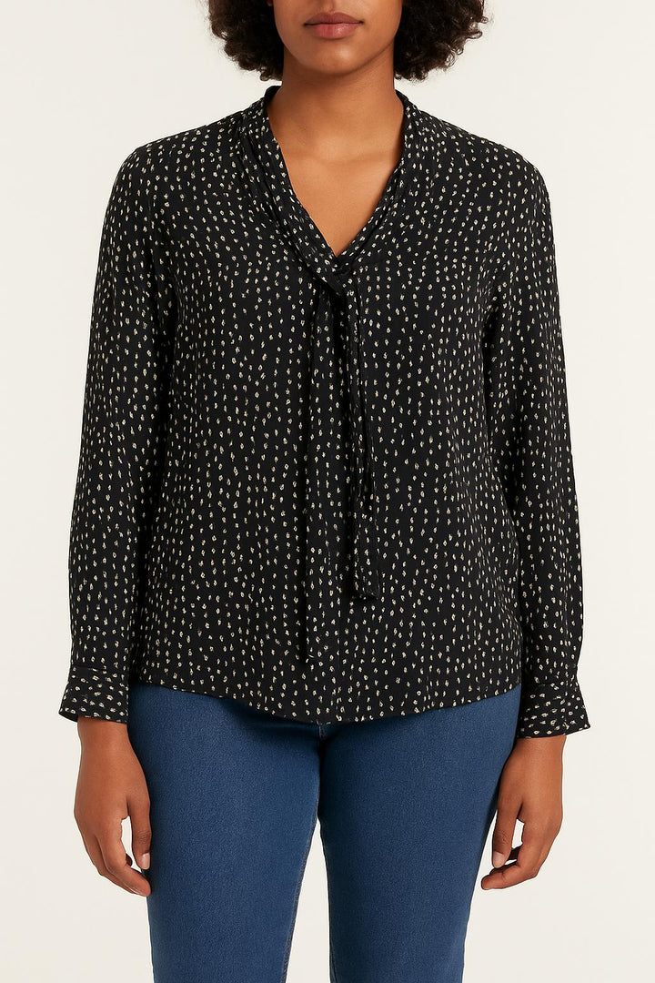 Blouse Noire et Blanche - Taille L/40 de la marque Tara Jarmon | PARAD55447 - Vendu par Paradigme - Image 1