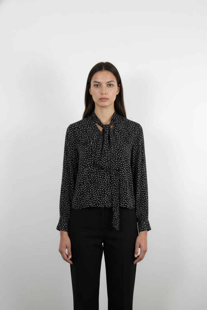 Blouse Noire et Blanche - Taille L/40