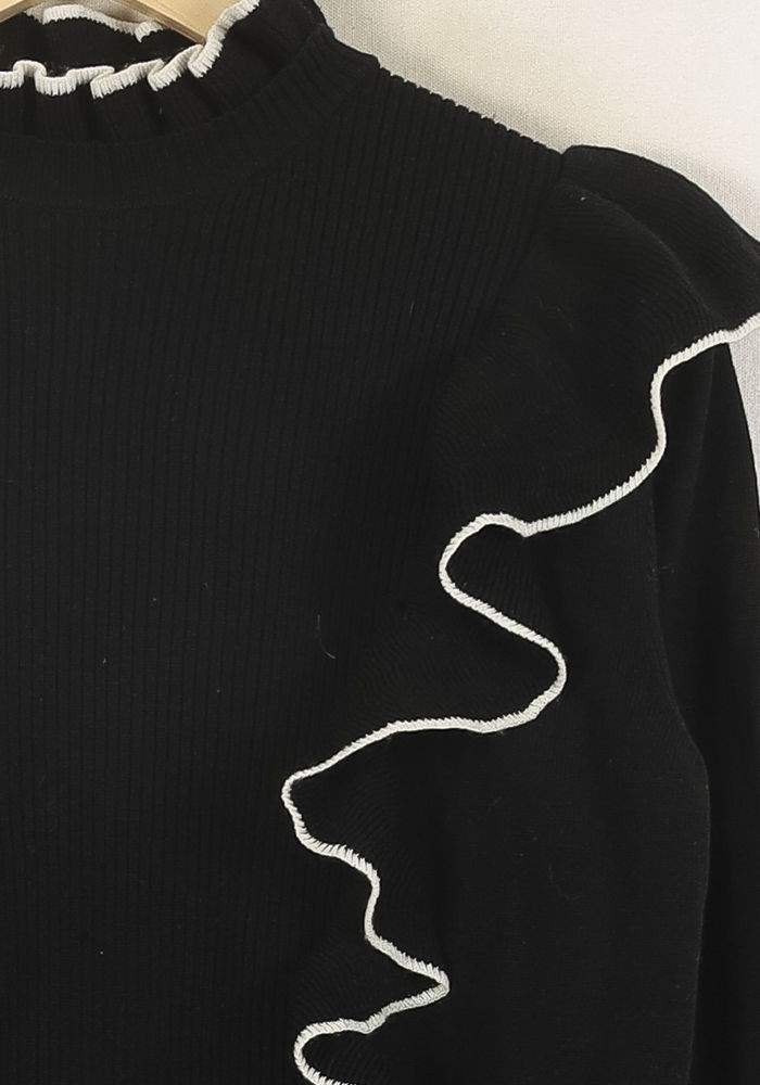 Pull Noir et Blanc - Taille L/40 de la marque Sandro | PARAD55454 - Vendu par Paradigme - Image 3