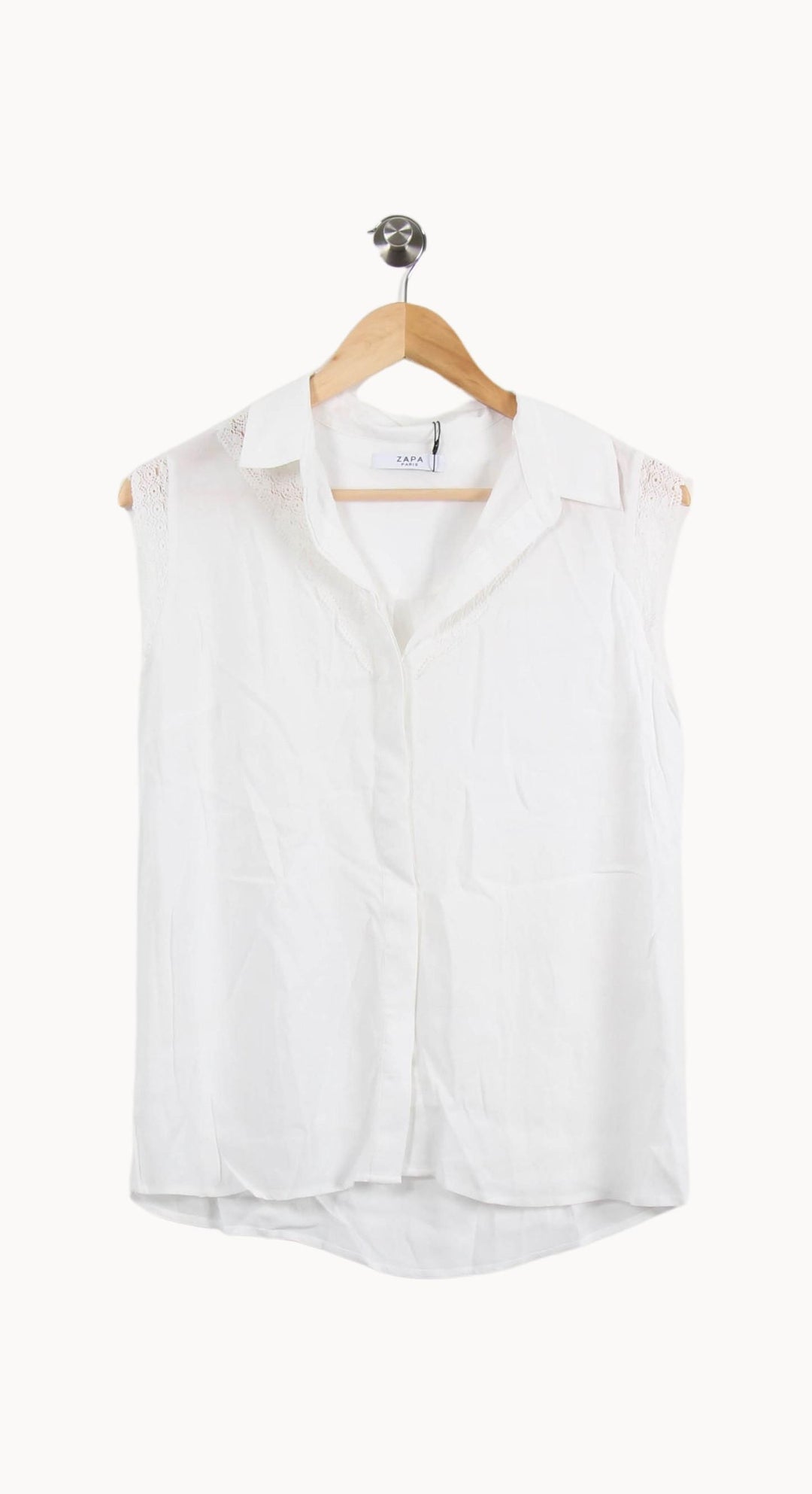 Chemise Sans Manches Blanche - Taille M/38 de la marque ZAPA | PARAD55456 - Vendu par Paradigme - Image 2