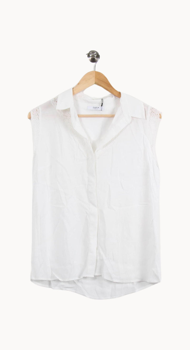 Chemise Sans Manches Blanche - Taille M/38 de la marque ZAPA | PARAD55456 - Vendu par Paradigme - Image 2