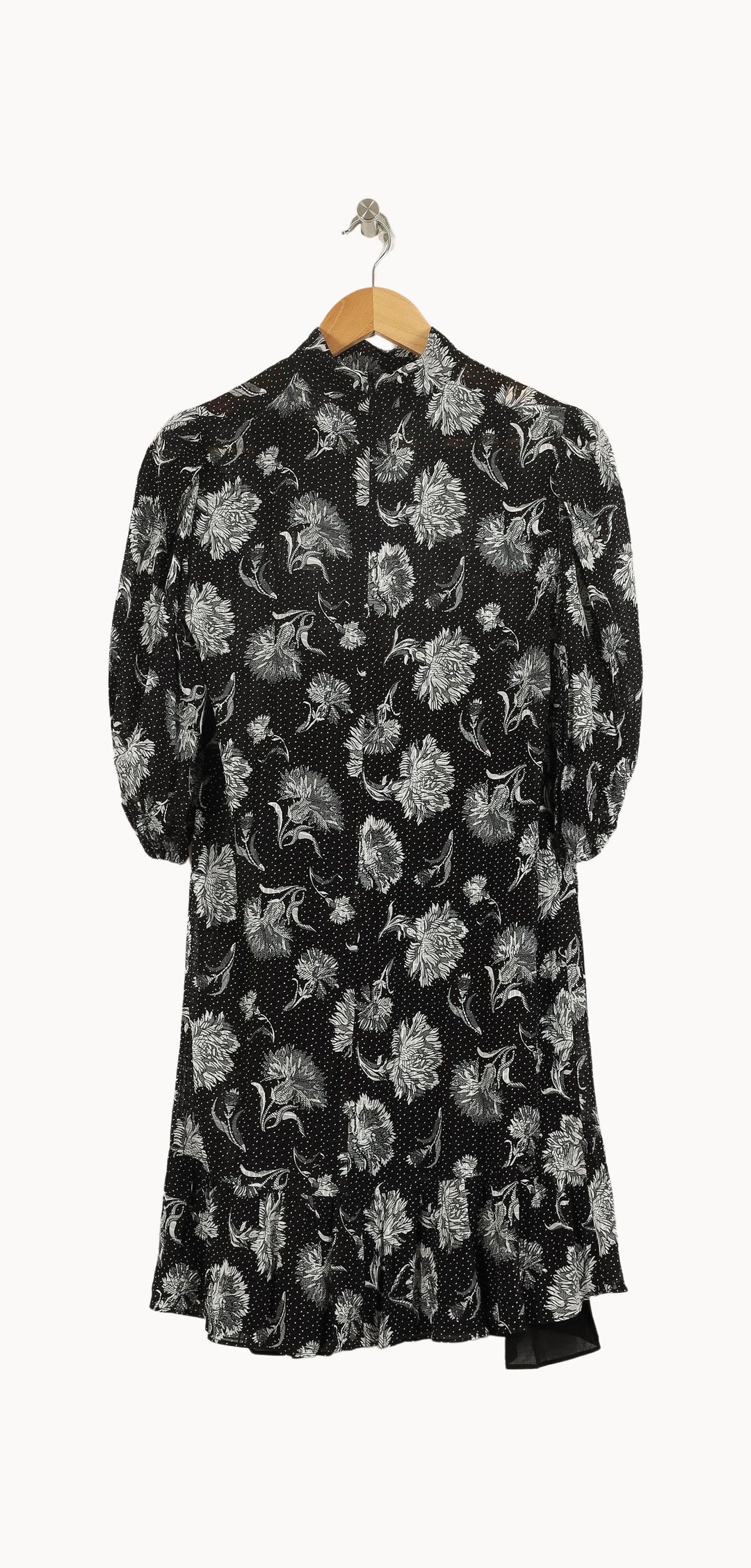 Robe Fleurie Noire et Blanche - Taille XS/34 de la marque The Kooples | PARAD55462 - Vendu par Paradigme - Image 4