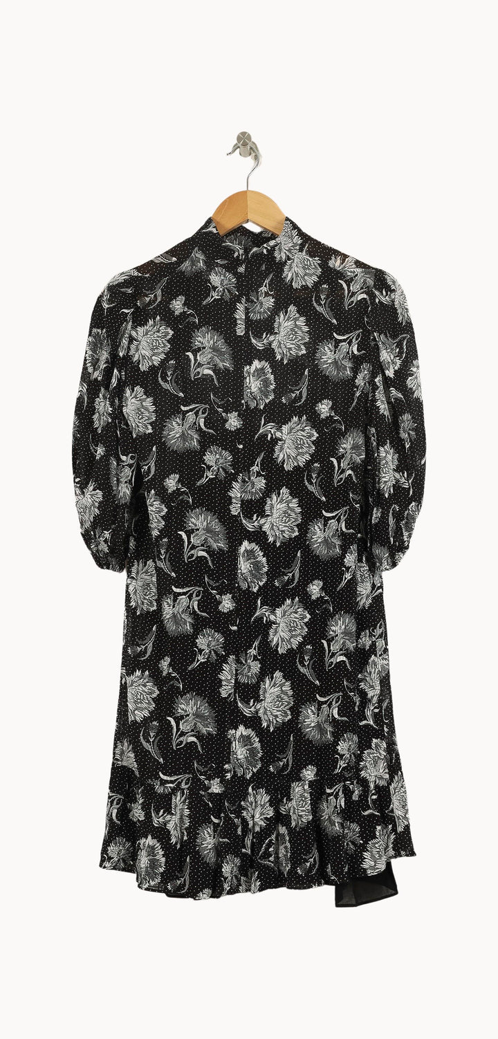 Robe Fleurie Noire et Blanche - Taille XS/34 de la marque The Kooples | PARAD55462 - Vendu par Paradigme - Image 4