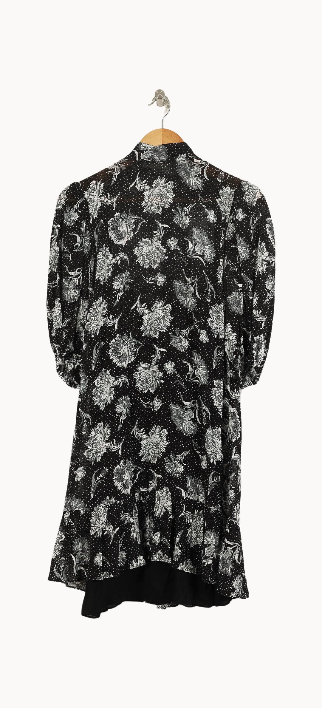 Robe Fleurie Noire et Blanche - Taille XS/34 de la marque The Kooples | PARAD55462 - Vendu par Paradigme - Image 2