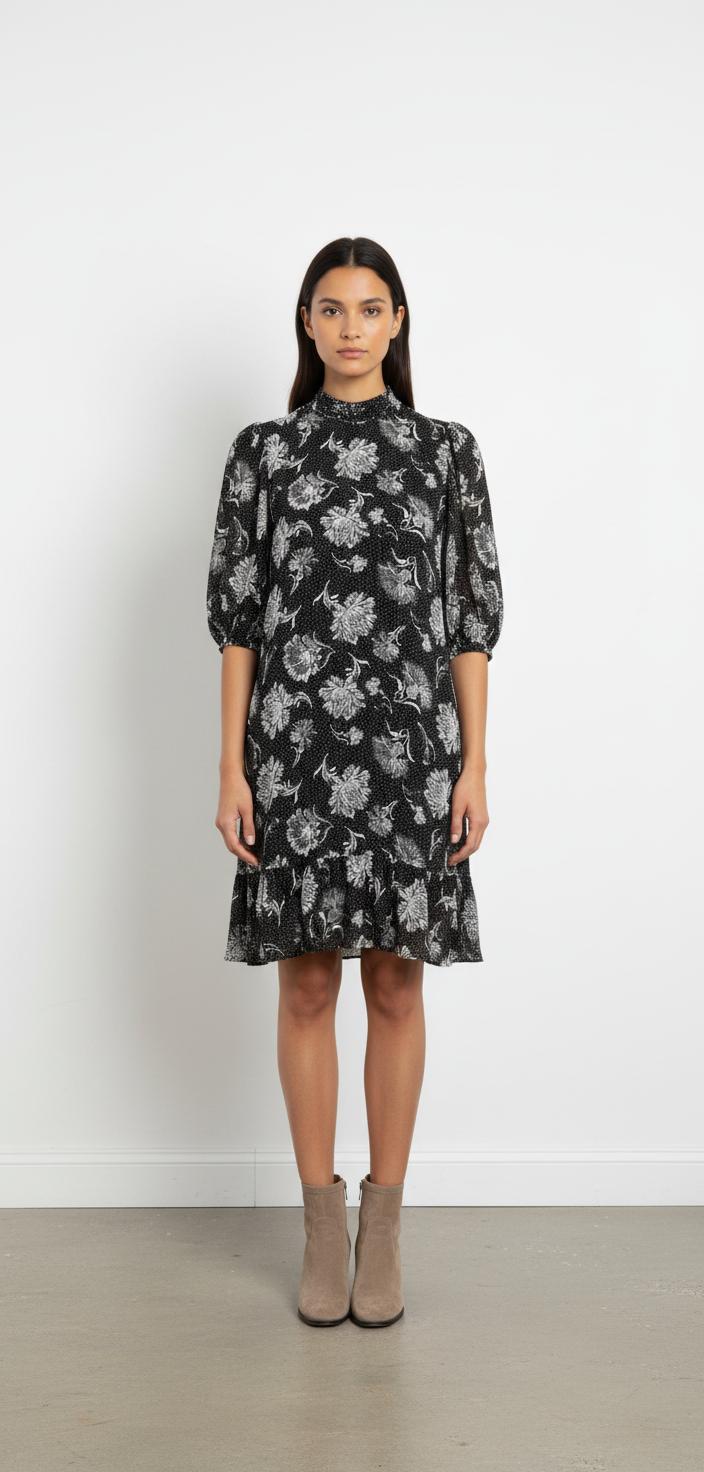 Robe Longue Noire et Blanche - Taille L/40
