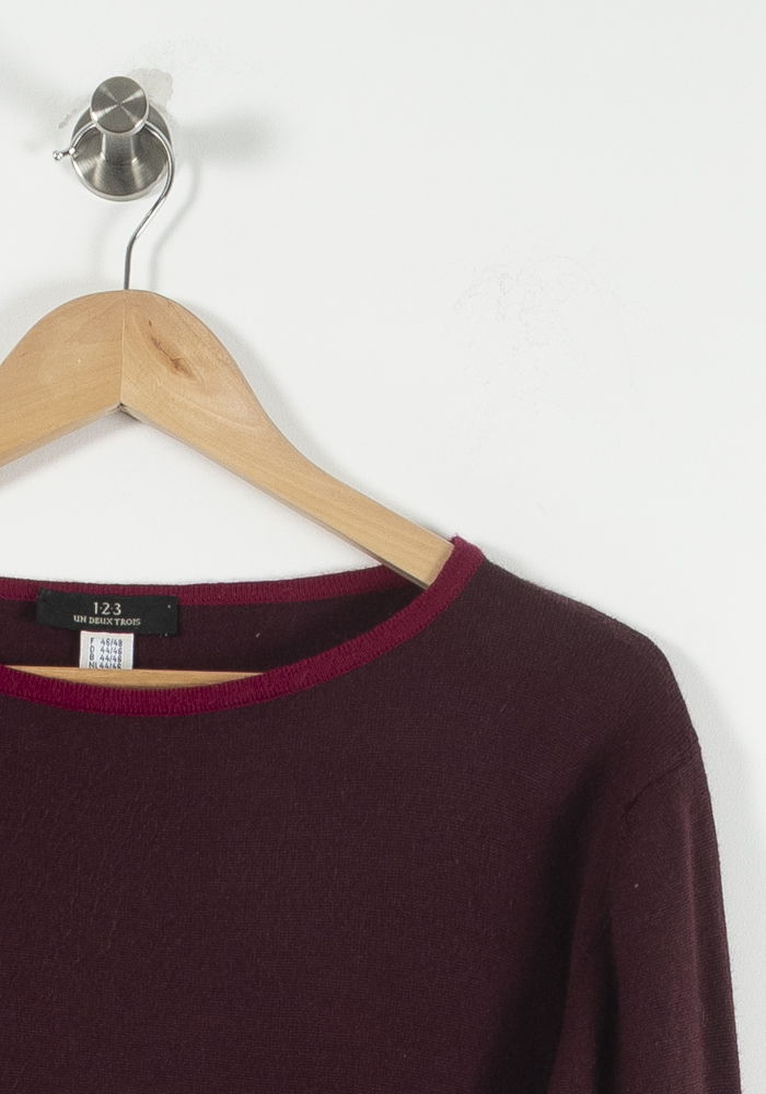 Pull Bordeaux et Rouge - Taille XXXL/46 de la marque Maison 123 | PARAD55468 - Vendu par Paradigme - Image 3