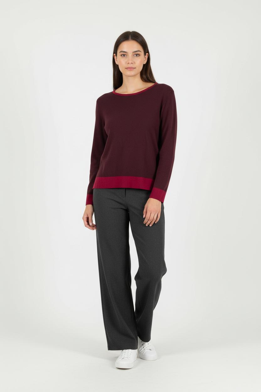Pull Bordeaux et Rouge - Taille XXXL/46 de la marque Maison 123 | PARAD55468 - Vendu par Paradigme - Image 1