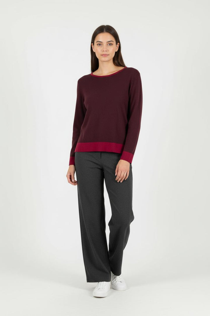 Pull Bordeaux et Rouge - Taille XXXL/46 de la marque Maison 123 | PARAD55468 - Vendu par Paradigme - Image 1