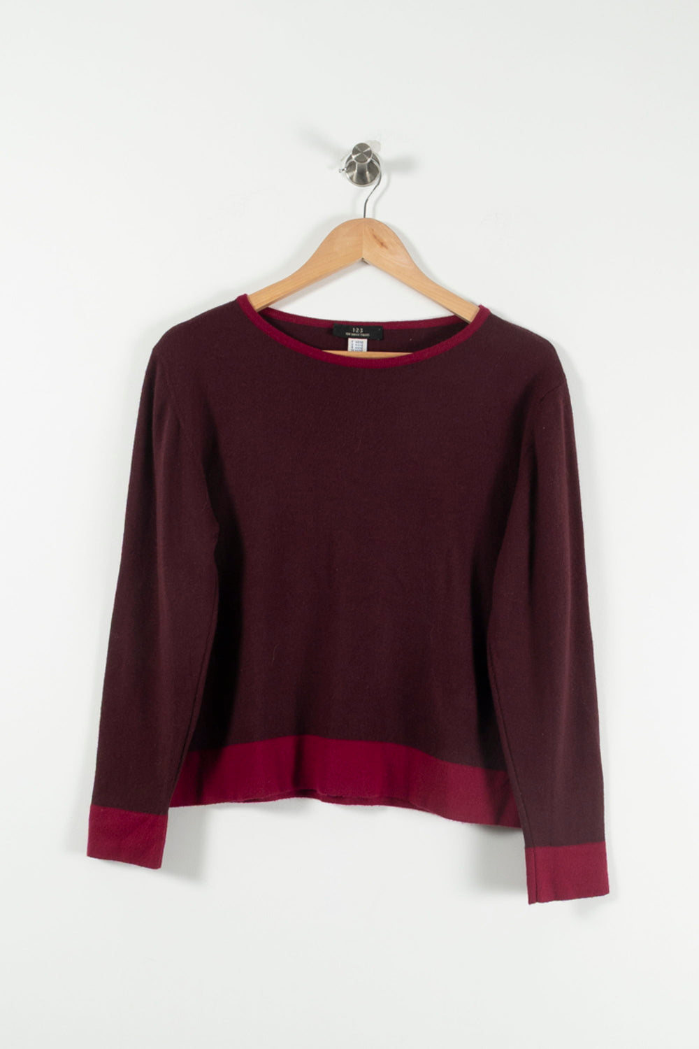 Pull Bordeaux et Rouge - Taille XXXL/46 de la marque Maison 123 | PARAD55468 - Vendu par Paradigme - Image 2