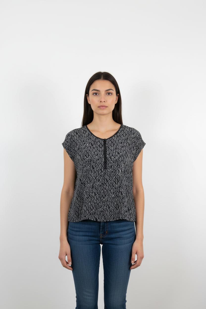 Blouse Bleue et Blanche - Taille M/38