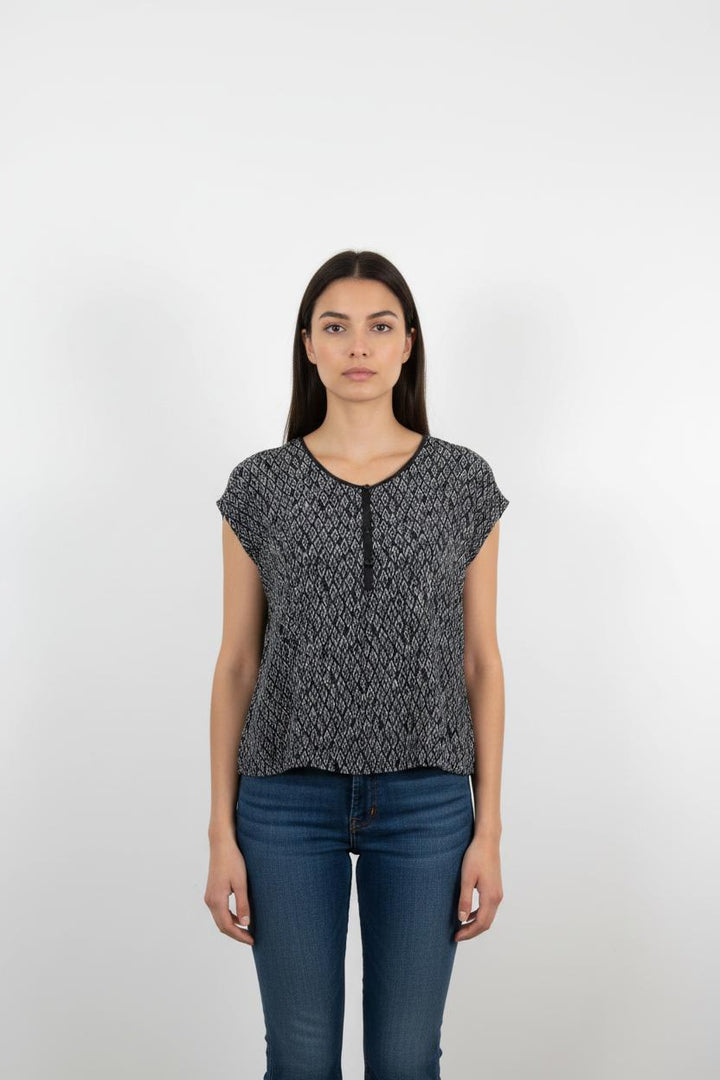 Blouse Bleue et Blanche - Taille M/38