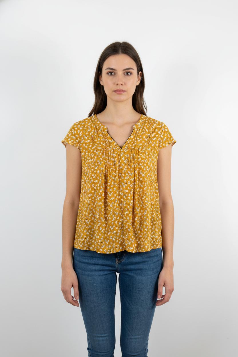 Blouse Jaune et Blanche - Taille M/38