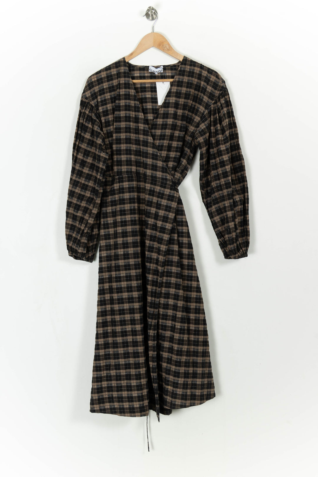 Robe Longue Marron et Noire - Taille L/40 de la marque Ganni | PARAD55476 - Vendu par Paradigme - Image 2